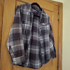 Wolverine Grey and Purple Plaid Shirt